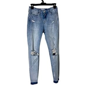 Flying Monkey Women’s High Rise Distress Skinny Denim Jeans